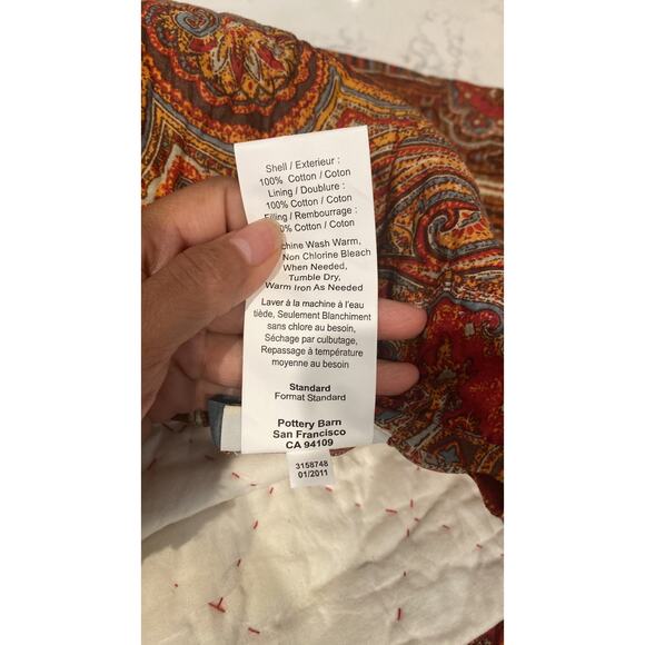 Pottery Barn Carrie pillow shams x2 paisley classic standard regency classic - Picture 4 of 8